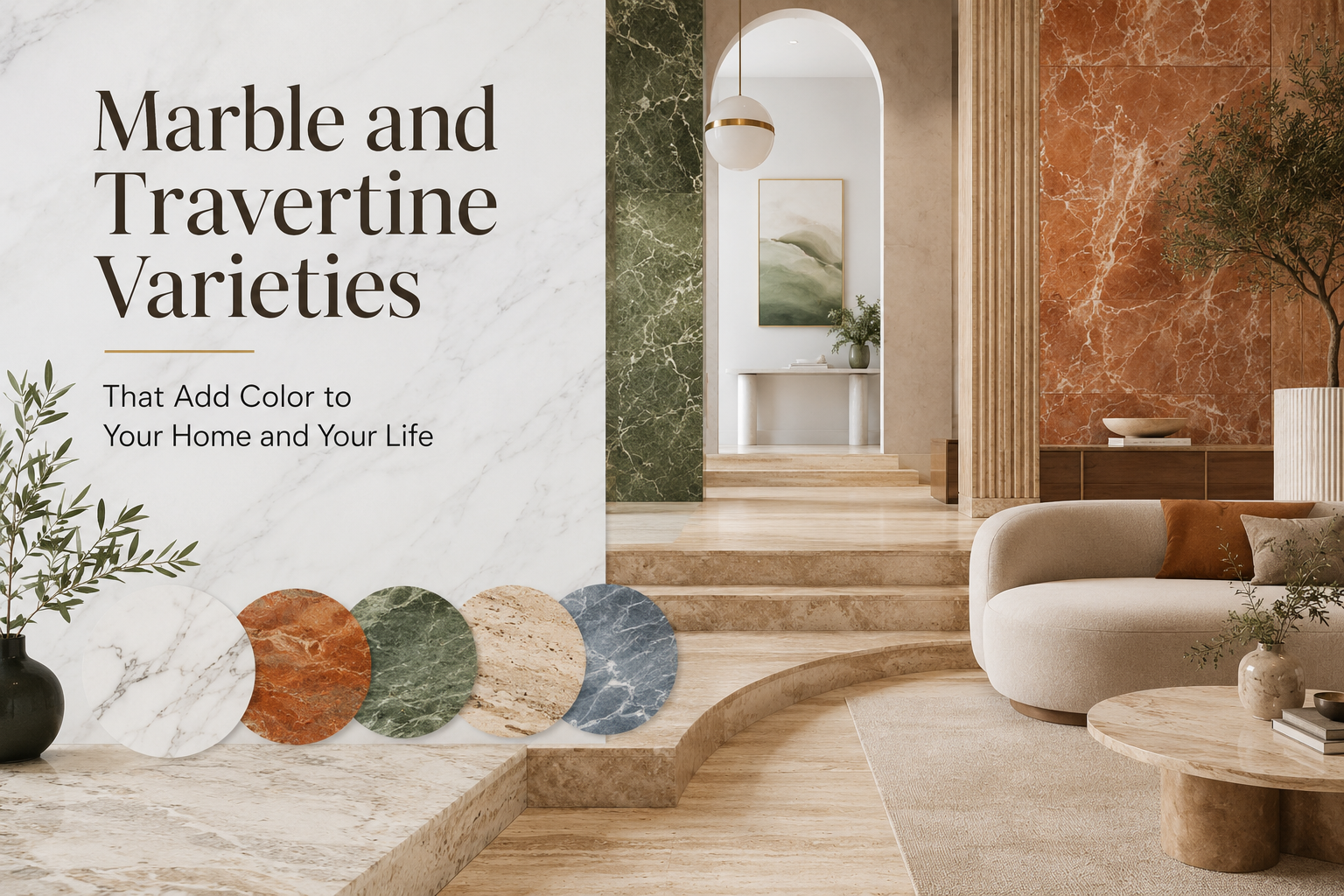 Marble and Travertine Varieties That Add Color to Your Home and Your Life