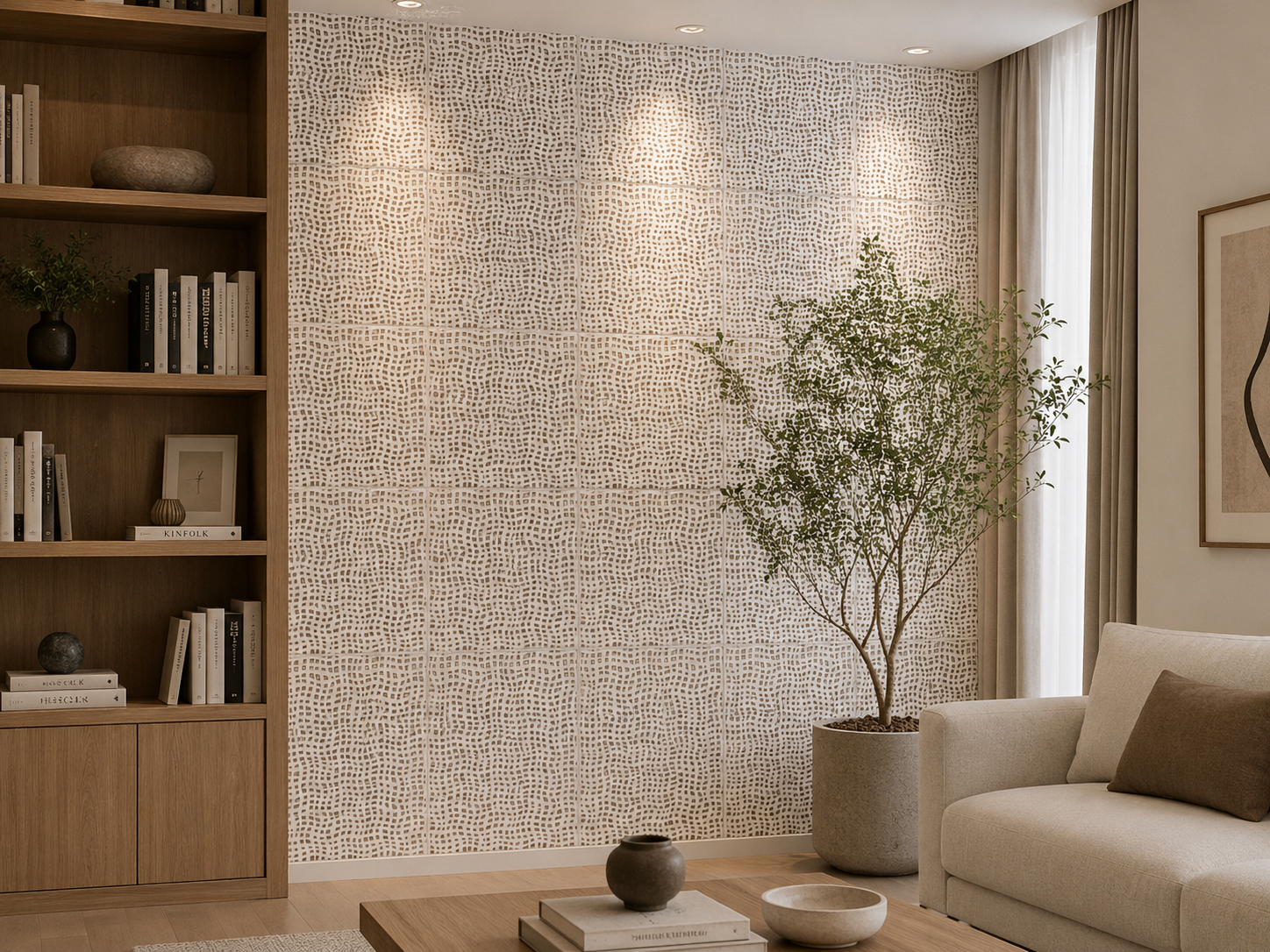 Golden Leather White Marble Mosaic Tile