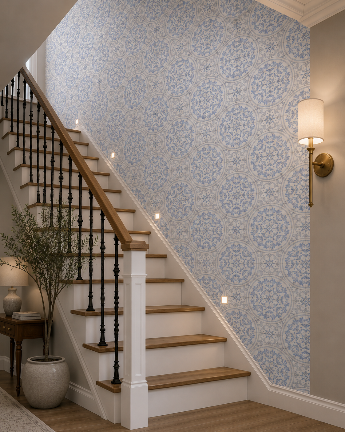 Amelia Iris White Marble Decorative Mosaic Tile