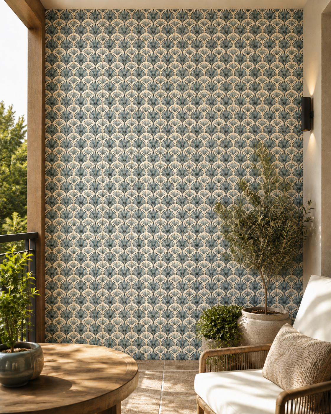 Scallop Travertine Venato Mosaic Tile