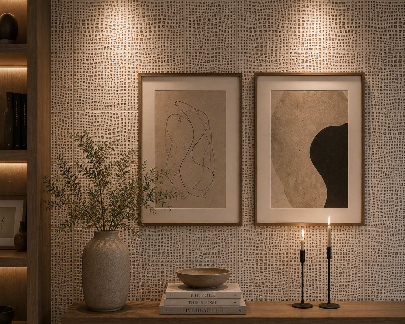 Golden Leather White Marble Mosaic Tile