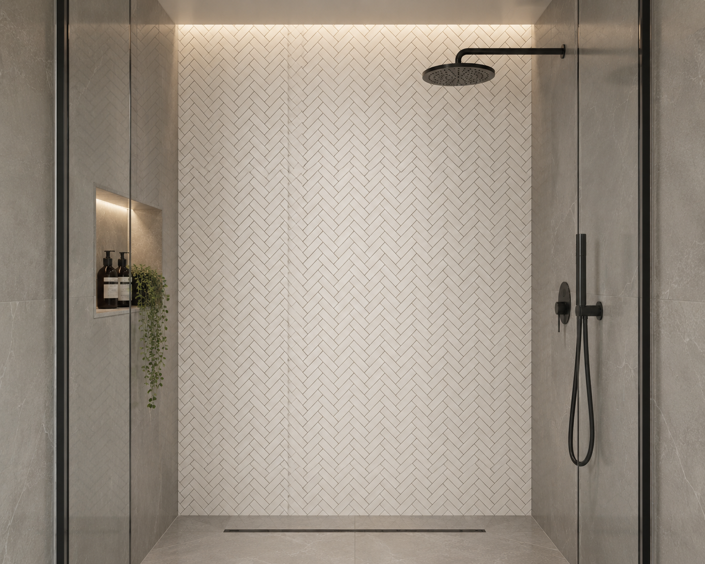 Thassos Herringbone Marble Mosaic Tile