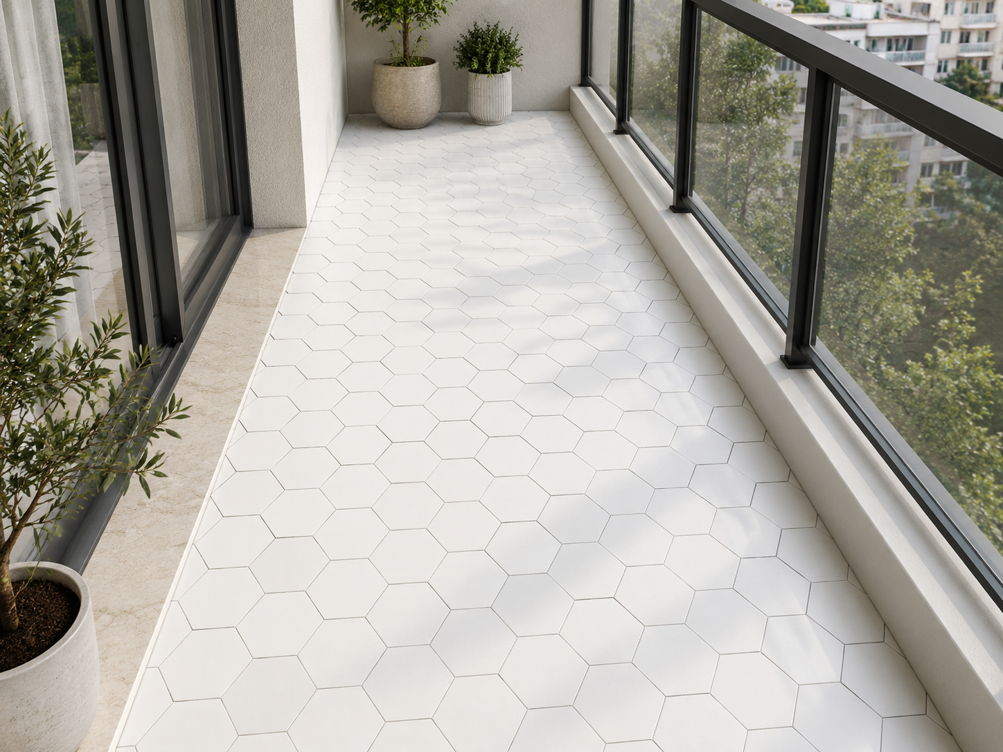 Thassos 4" Hexagon Marble Mosaic Tile