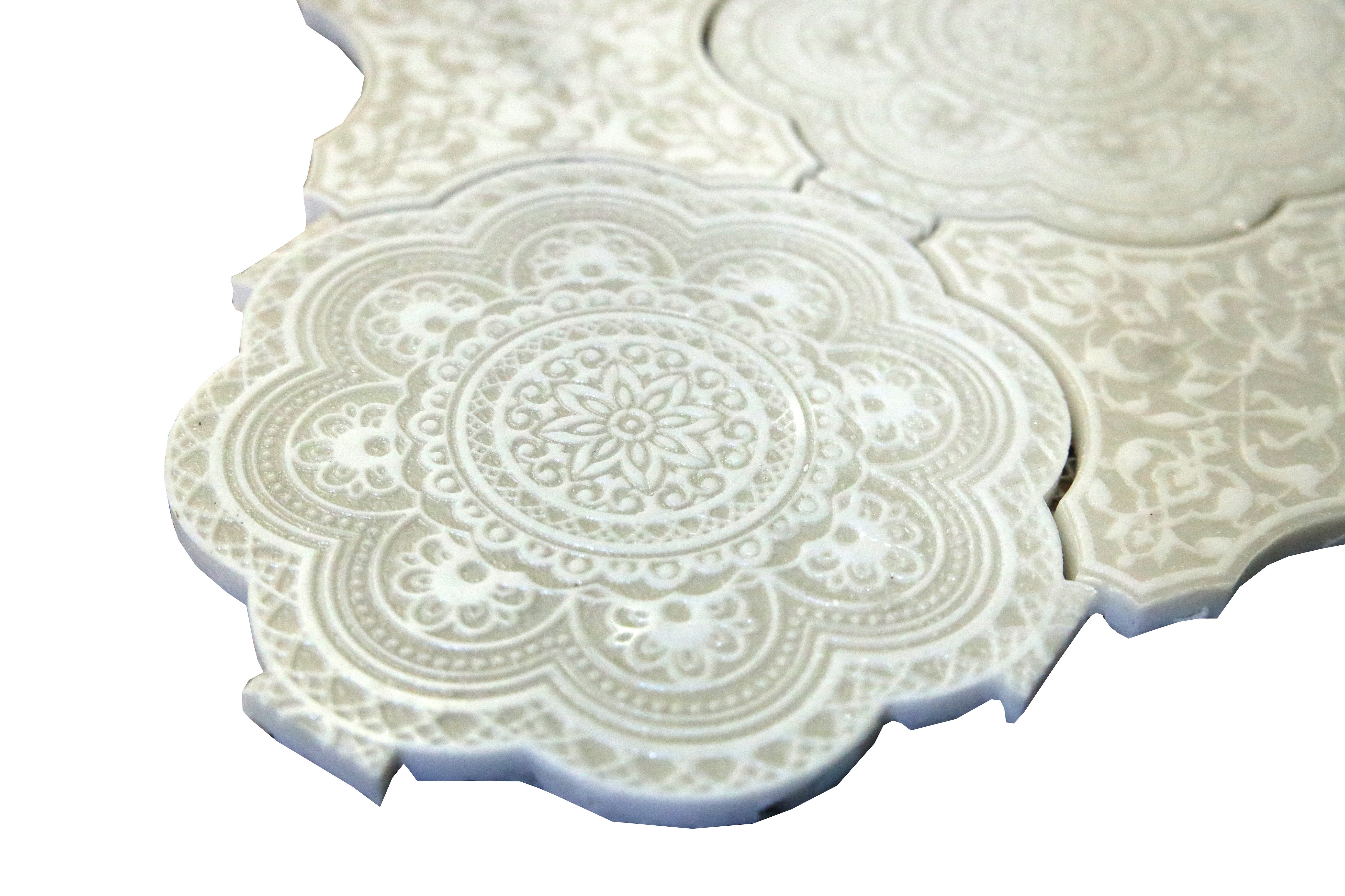 Marakkesh White Marble Waterjet Mosaic Tile