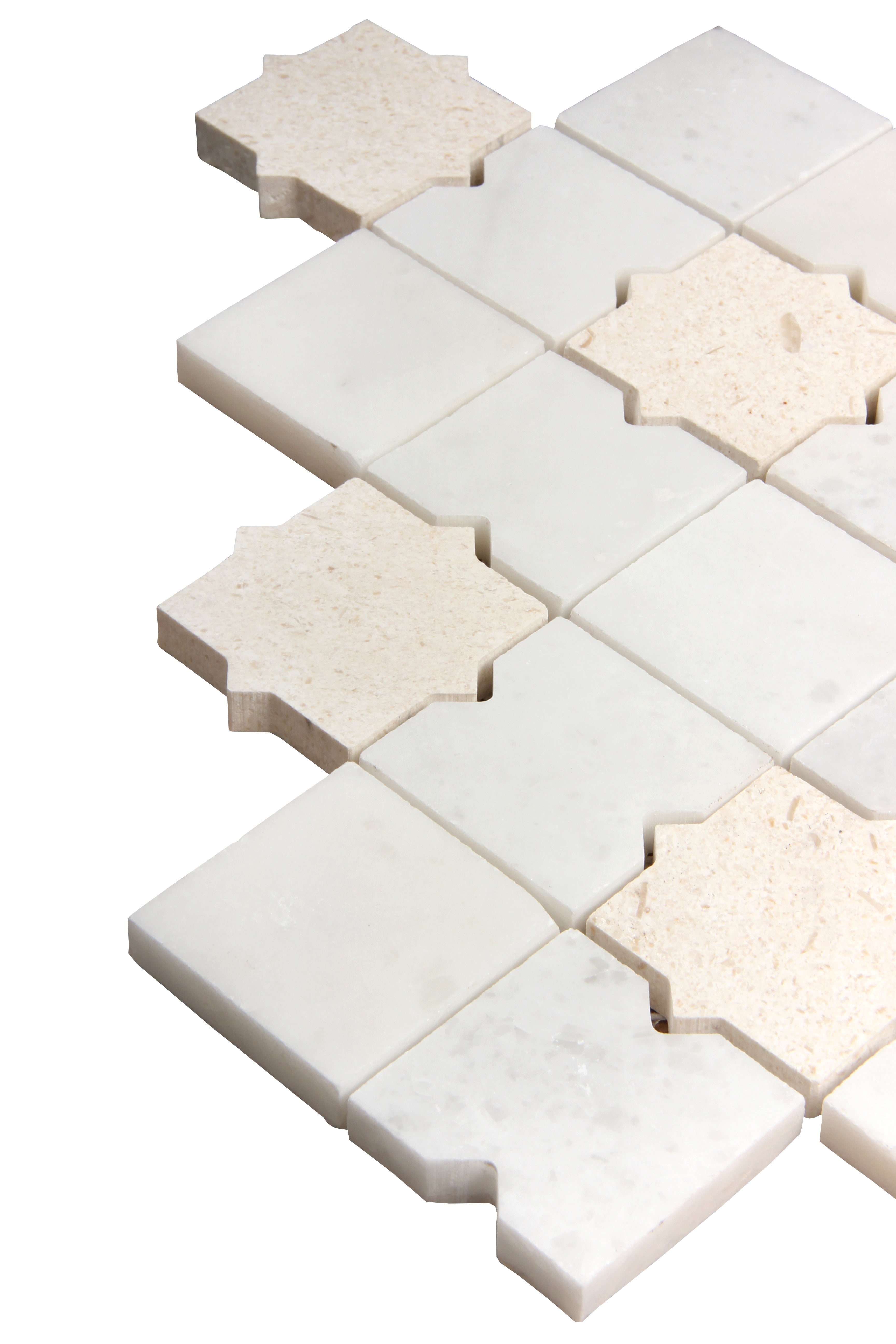 Zeno Limra White Marble Waterjet Mosaic Tile